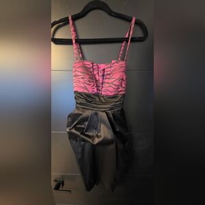 Bwear Zebra Print Pink and Black Mini Dress